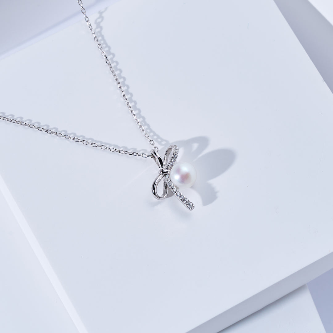 Collar de perlas de agua dulce de primera calidad WN00866 | RIBBON