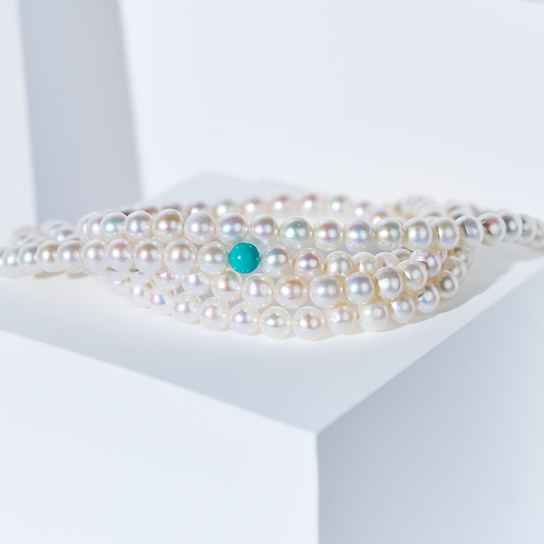 Collana di perle d'acqua dolce lunga 80 cm WN00870