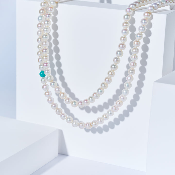 Collana di perle d'acqua dolce lunga 80 cm WN00870