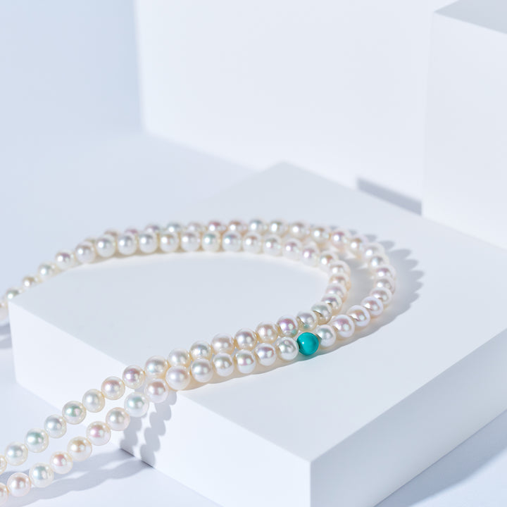 Collana di perle d'acqua dolce lunga 80 cm WN00870