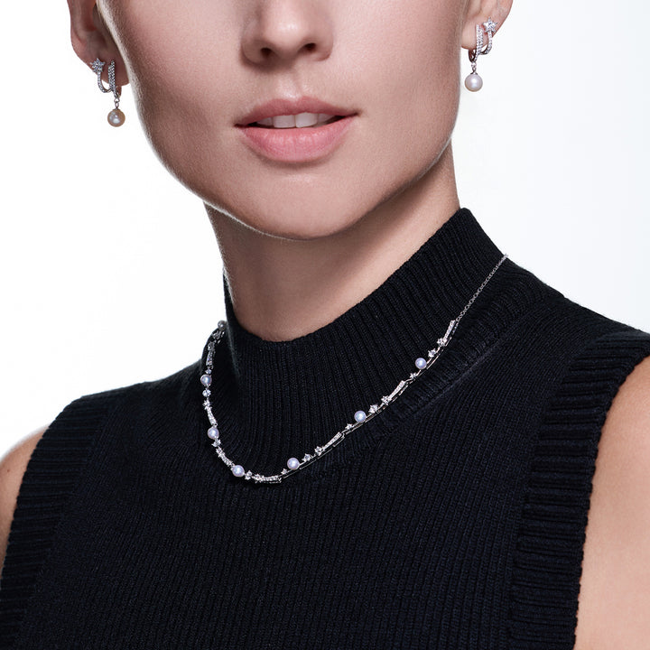 قلادة لؤلؤ مياه عذبة عالية الجودة WN00871 | ستاري