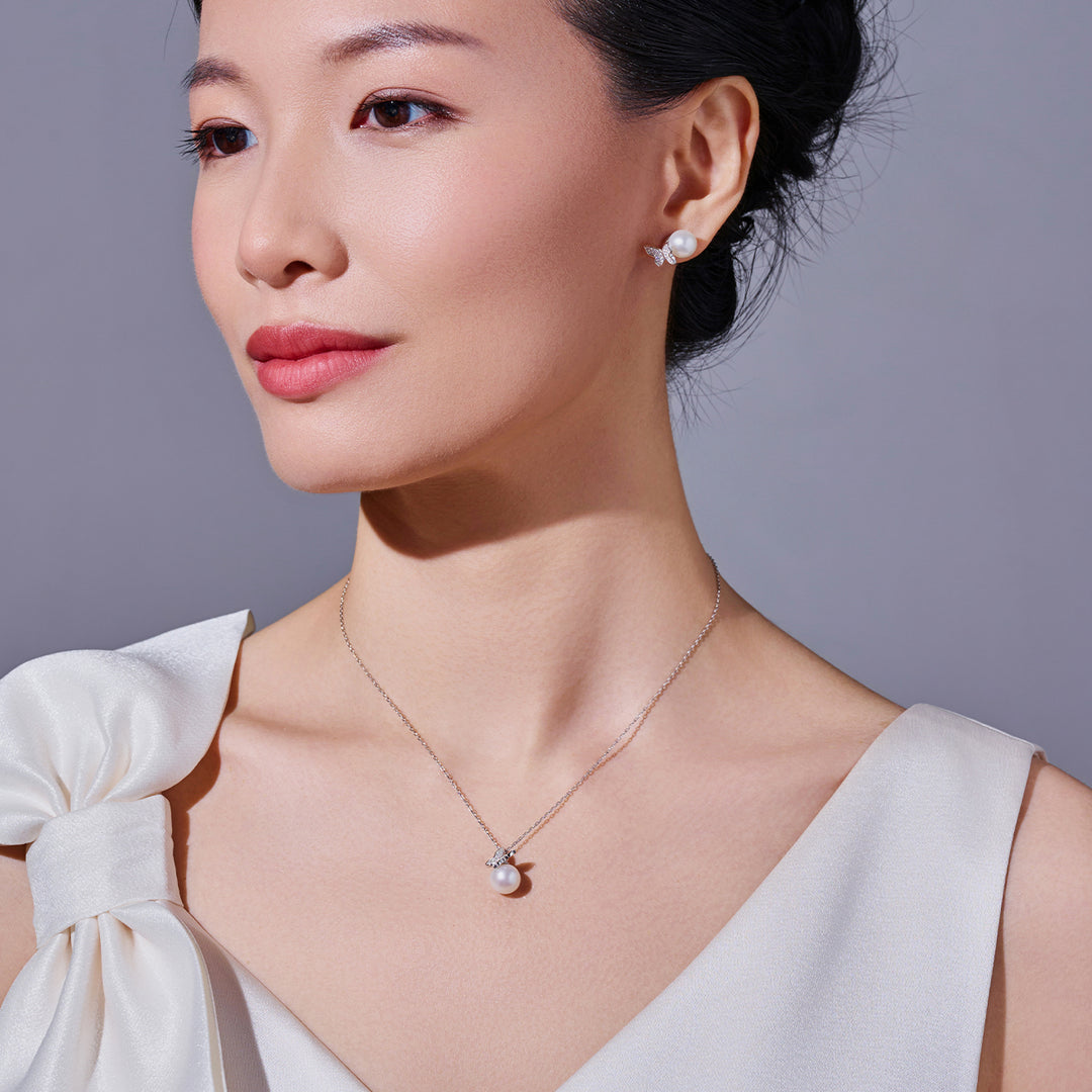 최고급 담수 진주 목걸이 WN00881 | 버터플라이