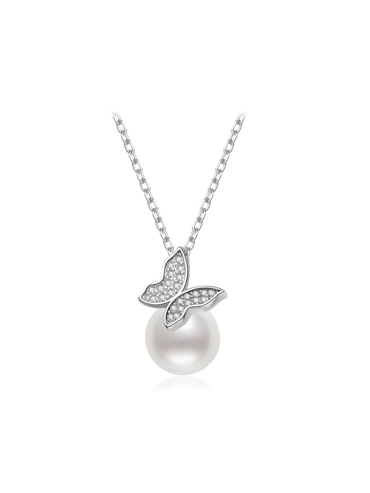 Rantai Leher Mutiara Air Tawar Gred Atas WN00881 | BUTTERFLY