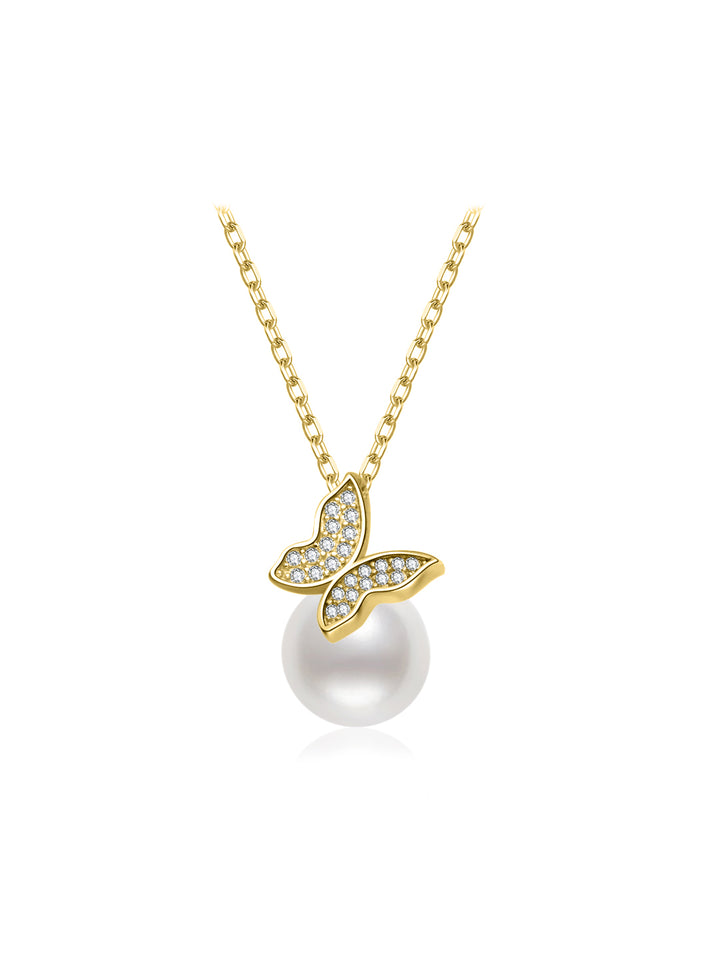 Top-Qualität Süßwasser-Perlenkette WN00882 | BUTTERFLY