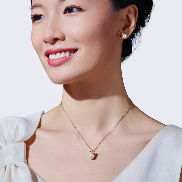 Top-Qualität Süßwasser-Perlenkette WN00882 | BUTTERFLY