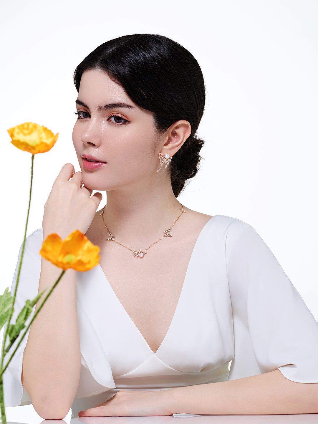 Top Grade Freshwater Pearl Earrings WE01037 | BUTTERFLY