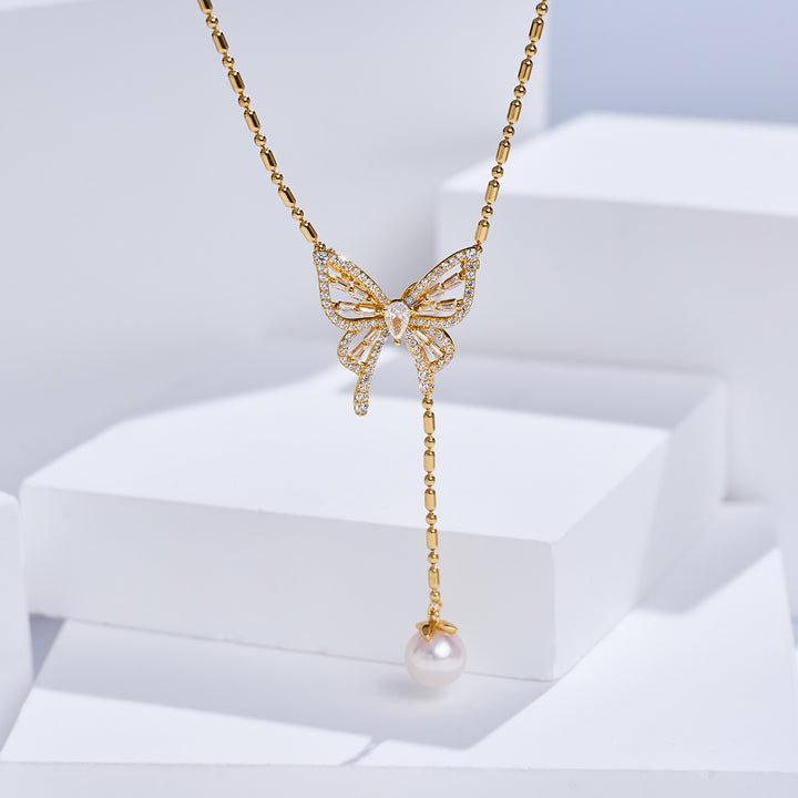 Collana di Perle d'Acqua Dolce di Prima Qualità WN00890 | FARFALLA