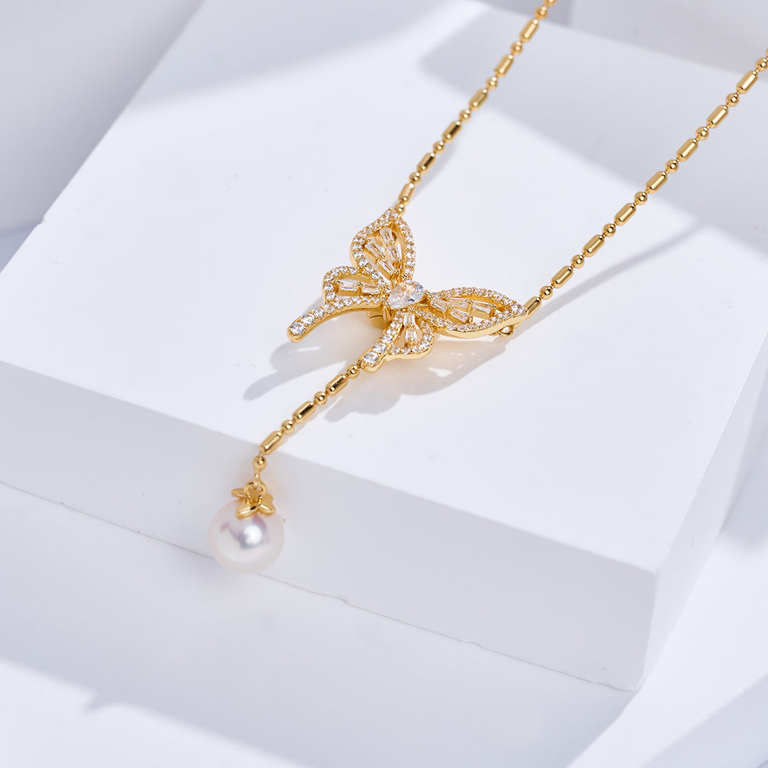 Collana di Perle d'Acqua Dolce di Prima Qualità WN00890 | FARFALLA