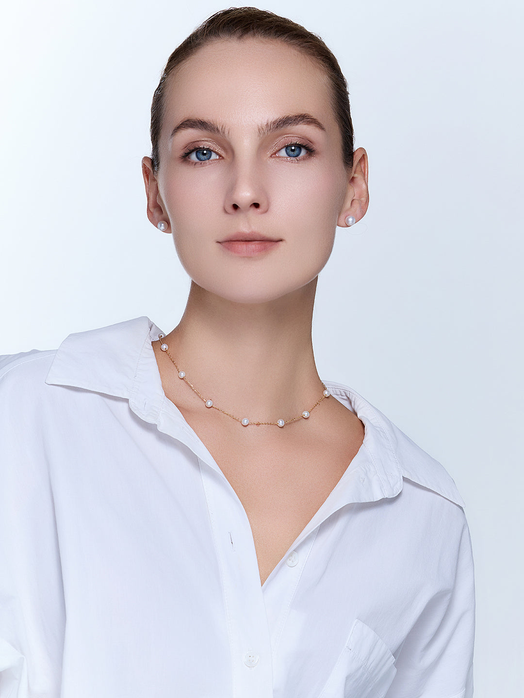 Collar de Perla de Agua Dulce de Brillo Superior WN00896 | RHYTHM