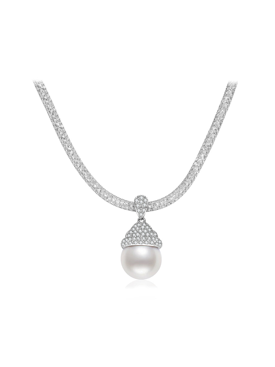 Collana con Perla Bianca del Mare del Sud di Massima Lucentezza WN00902