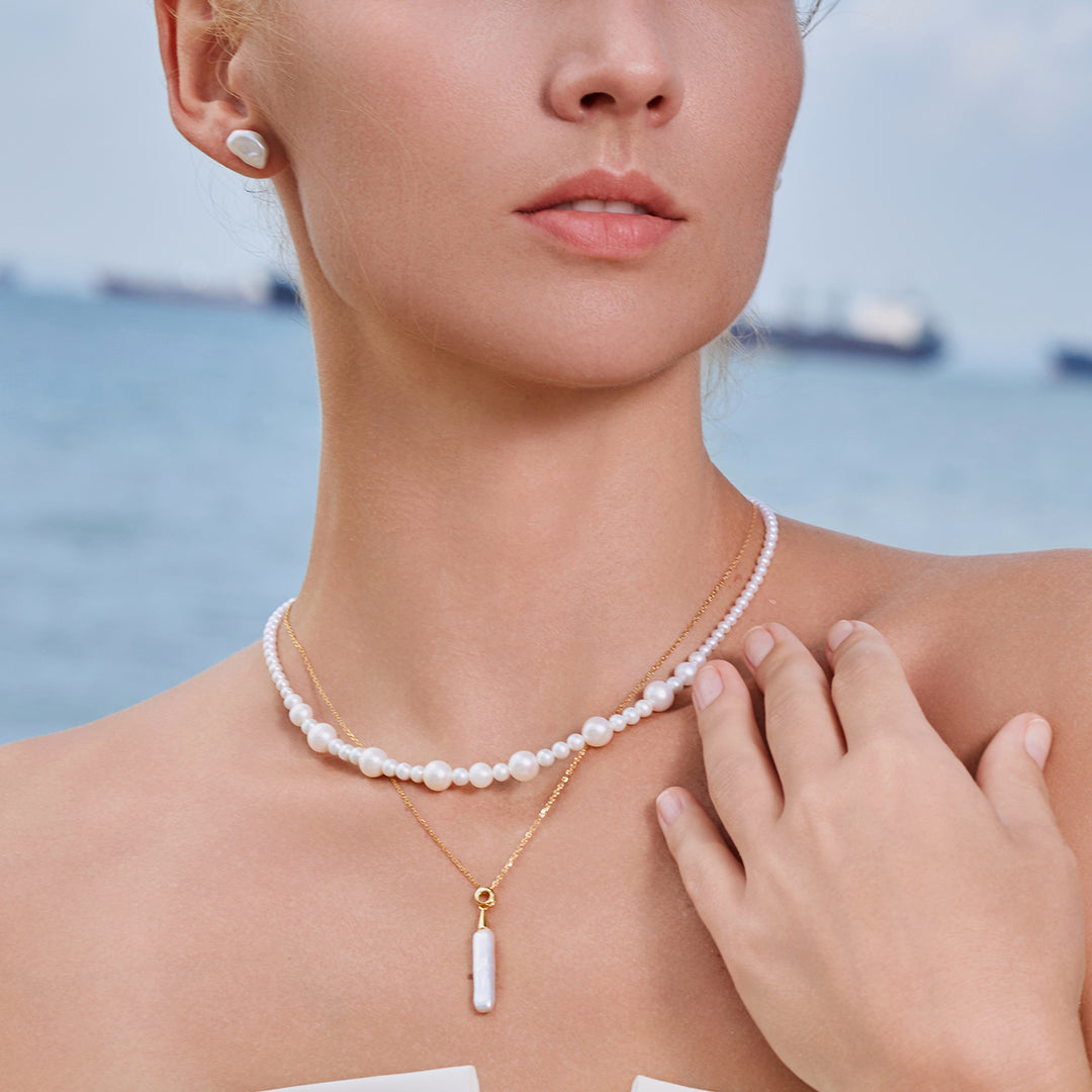 أقراط من اللؤلؤ الباروكي WE00591 | حجر