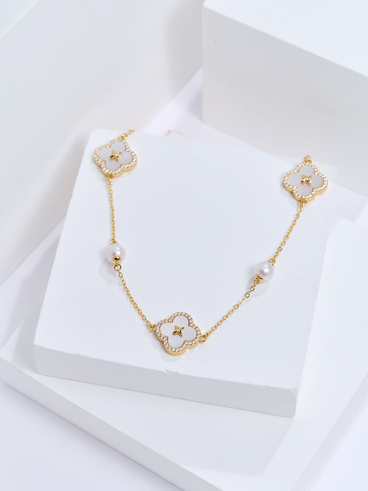 Rantai Leher Mutiara Air Tawar Top Lustre WN00946 | PERANAKAN