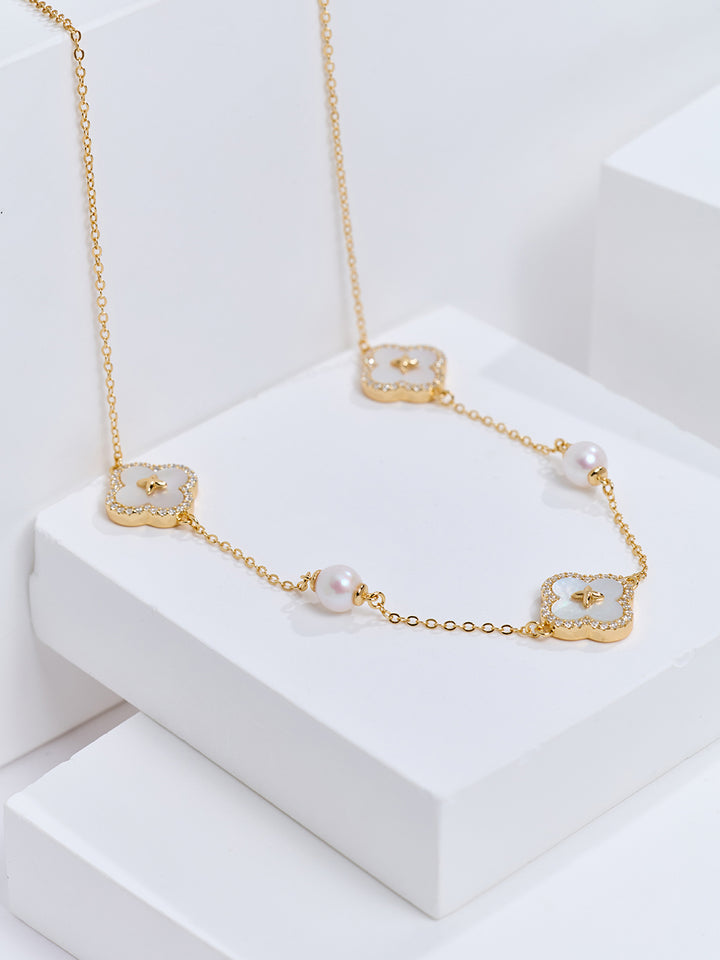 Rantai Leher Mutiara Air Tawar Top Lustre WN00946 | PERANAKAN