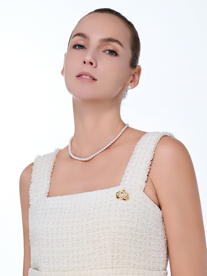 Collar elegante de perlas de agua dulce WN00950 | ORCHID