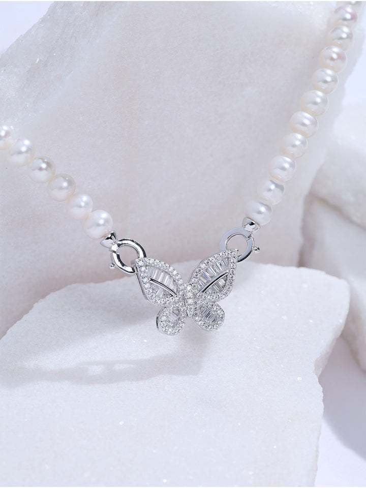 Top Lustre Freshwater Pearl Necklace WN00960 | BUTTERFLY