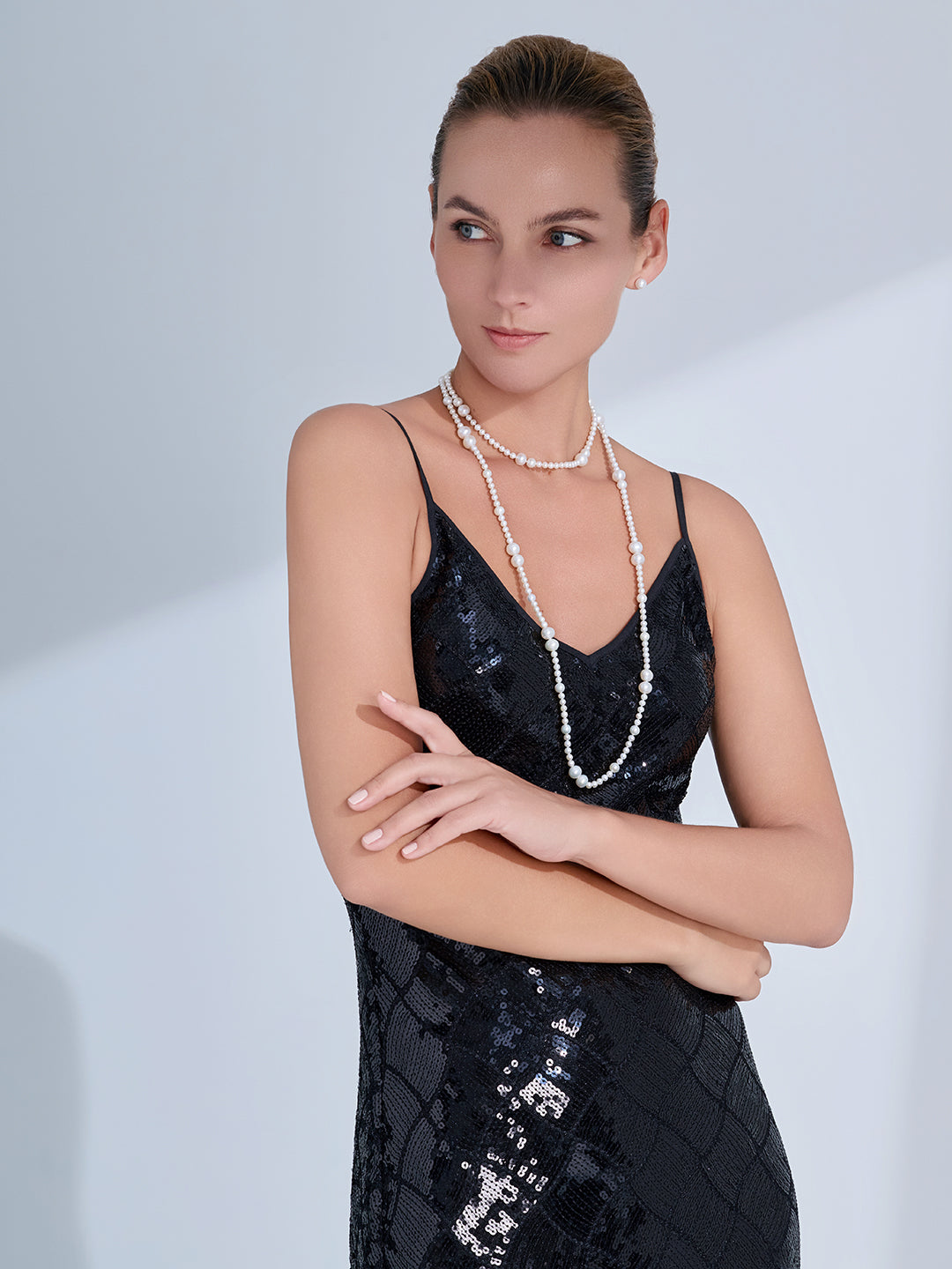 Elegante 1,2 Meter lange Perlenkette aus Süßwasserperlen WN00965