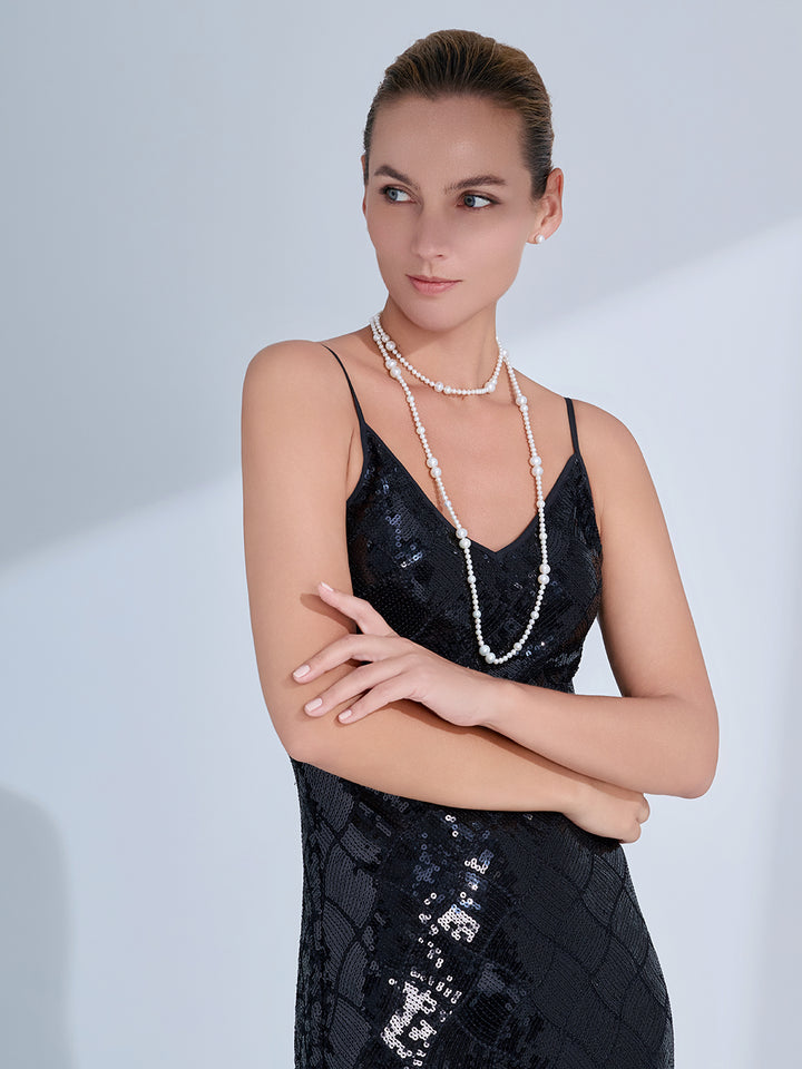 Elegante 1,2 Meter lange Perlenkette aus Süßwasserperlen WN00965