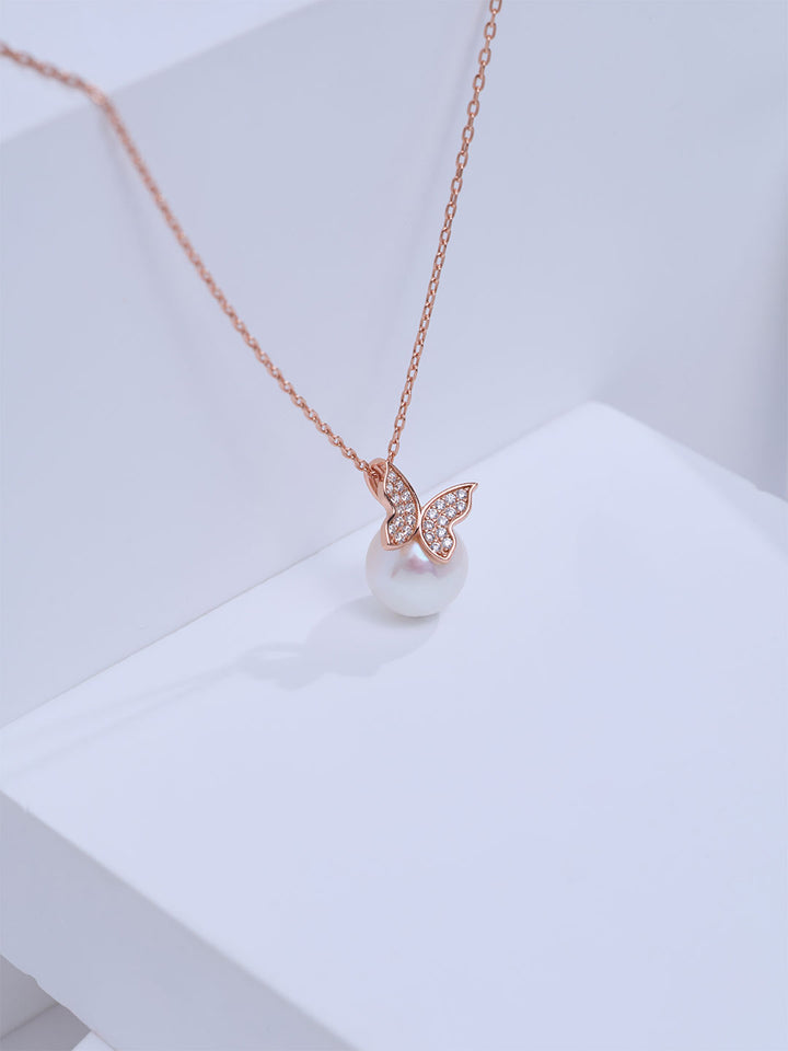 Top Grade Freshwater Pearl Necklace WN00967 BUTTERFLY