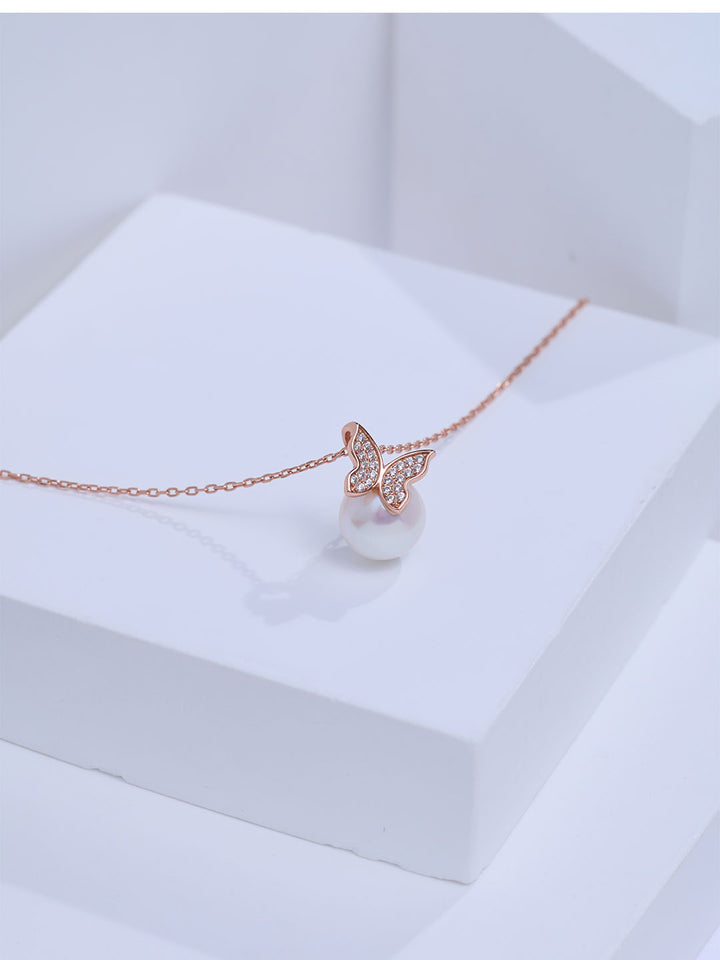 Top Grade Freshwater Pearl Necklace WN00967 BUTTERFLY