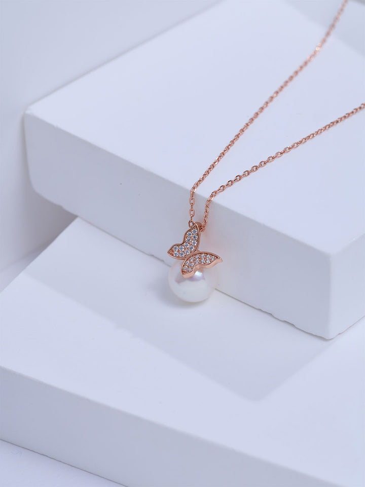 Top Grade Freshwater Pearl Necklace WN00967 BUTTERFLY