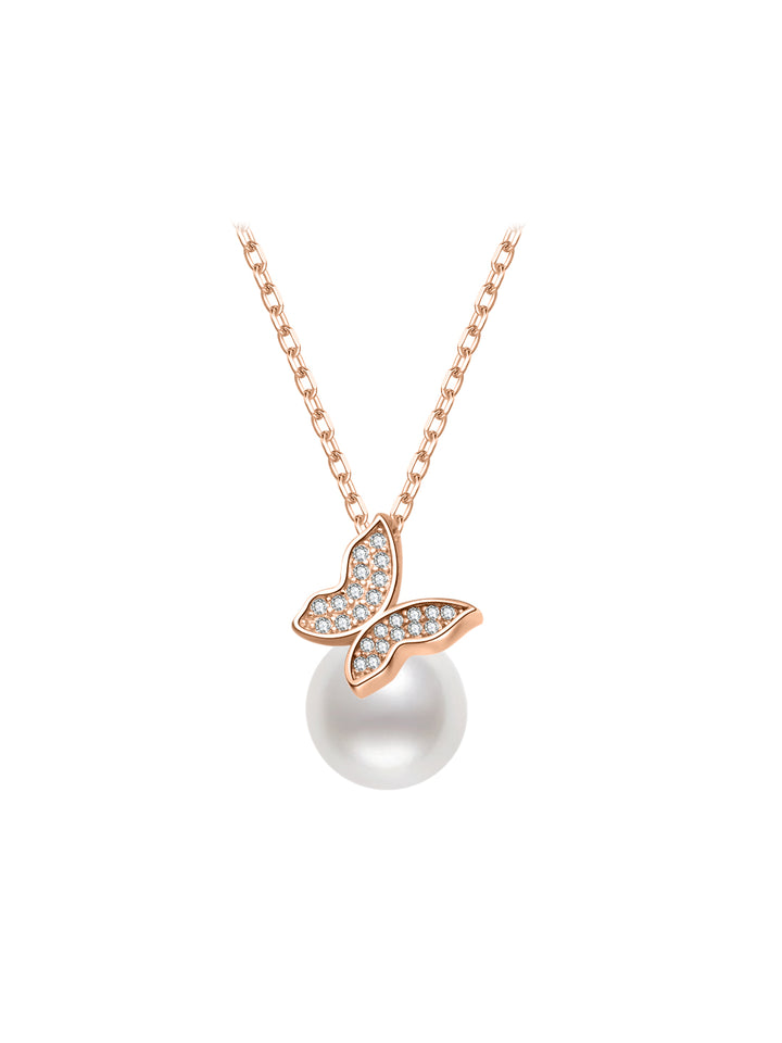 Top Grade Freshwater Pearl Necklace WN00967 BUTTERFLY
