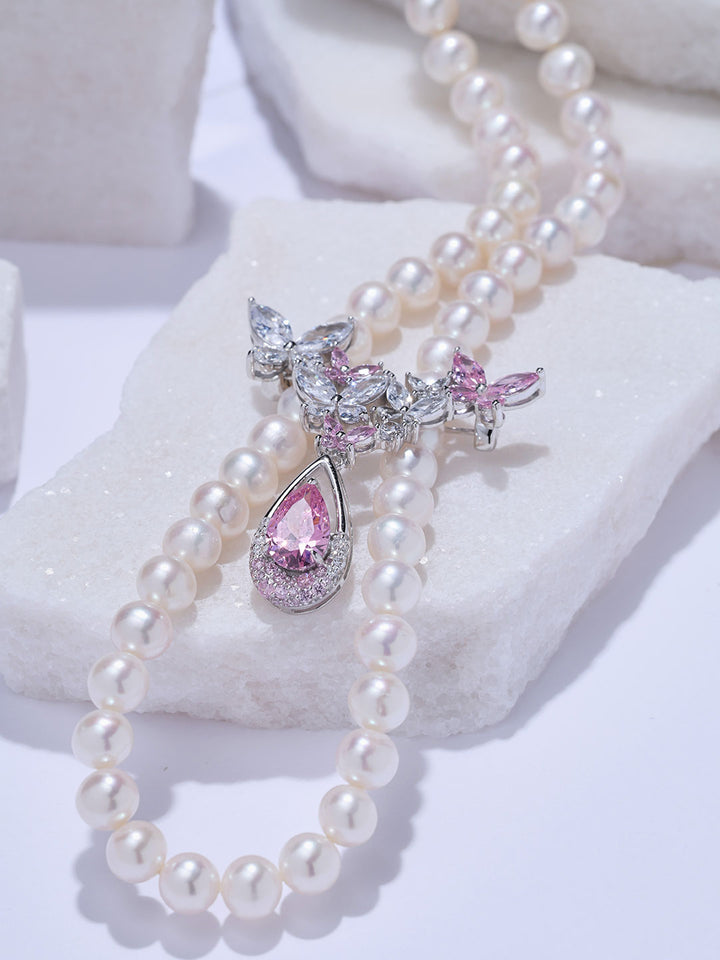 Collier de perles d’eau douce au lustre supérieur WN00996 | PAPILLON