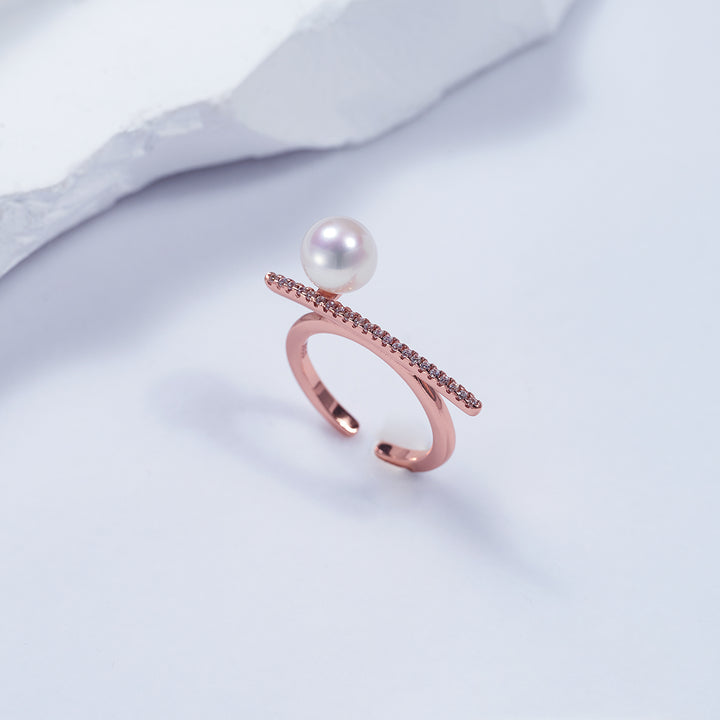 New Yorker Freshwater Pearl Ring WR00066 - PEARLY LUSTRE