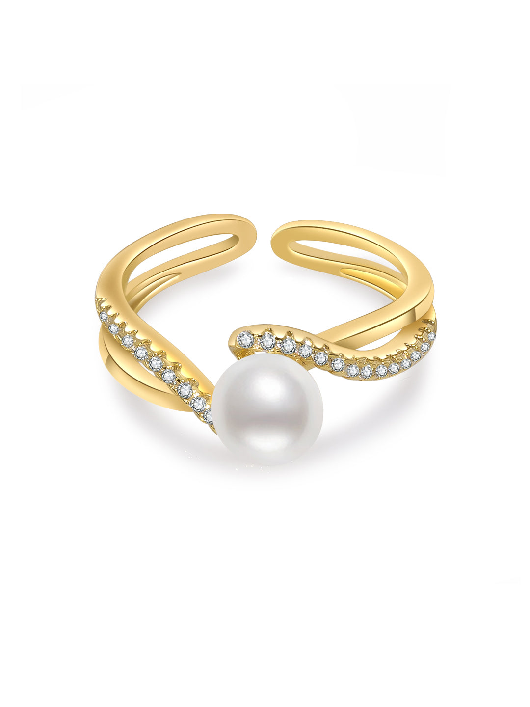 Bague New Yorker en perles d'eau douce WR00101