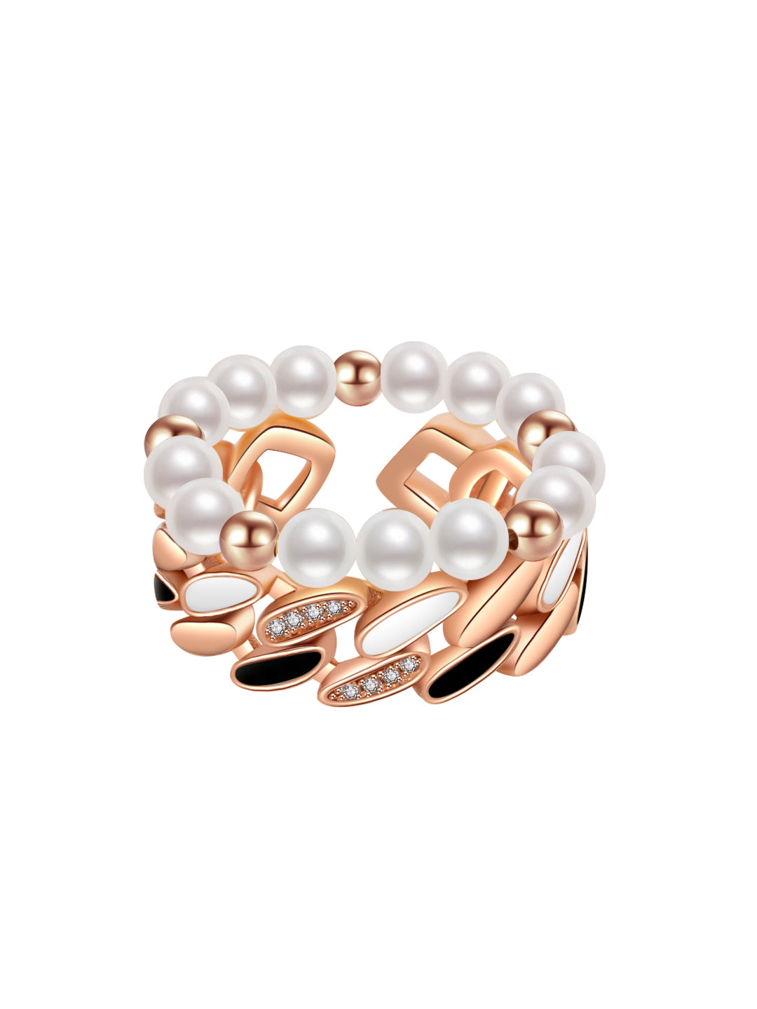 Bague duo de perles d'eau douce New Yorker WR00103 | Match de mélanger