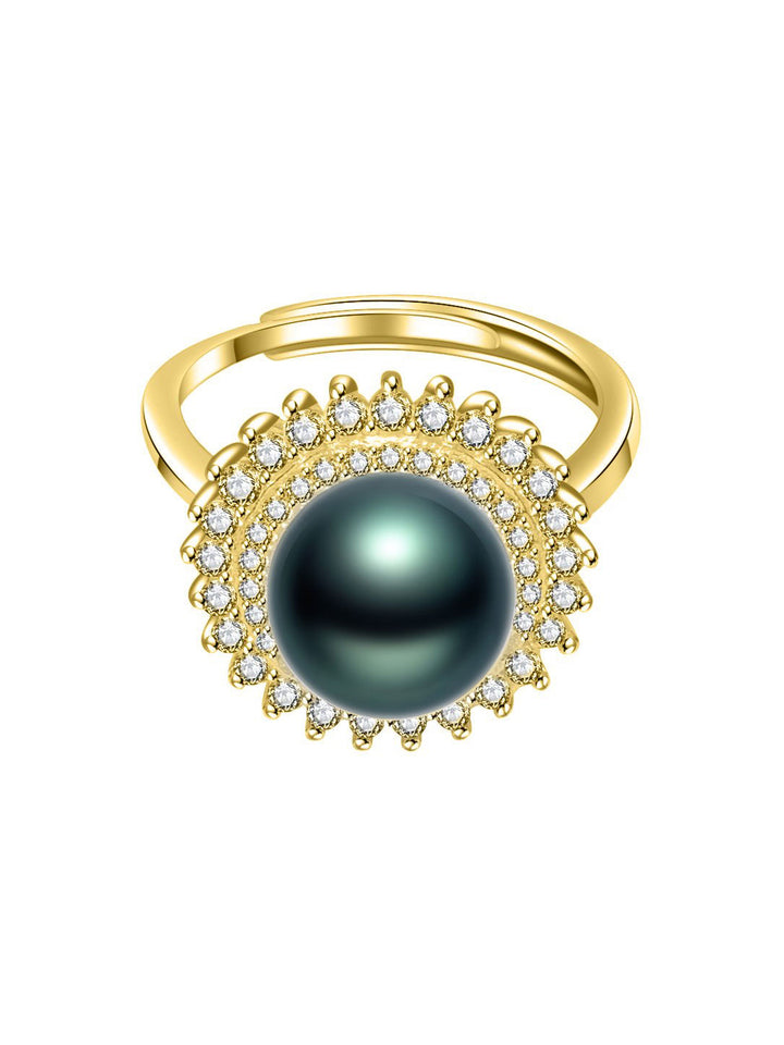 Elegante anello con perla di acqua salata di Tahiti WR00115