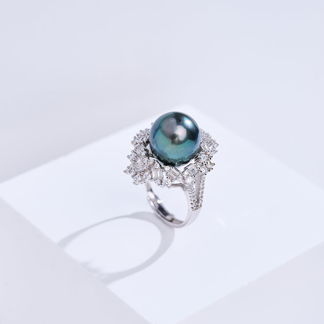 Elegant Tahitian Saltwater Pearl Ring WR00116
