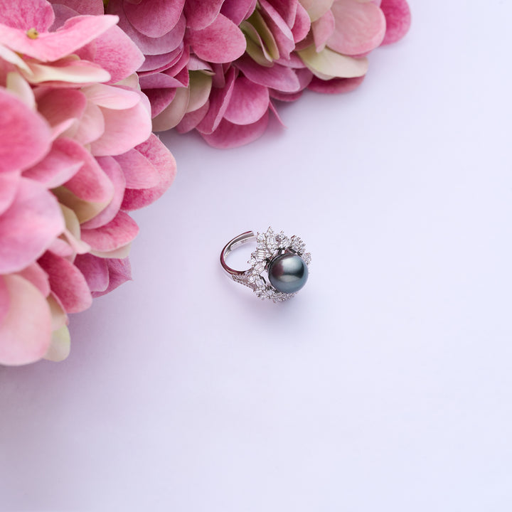 Elegant Tahitian Saltwater Pearl Ring WR00116