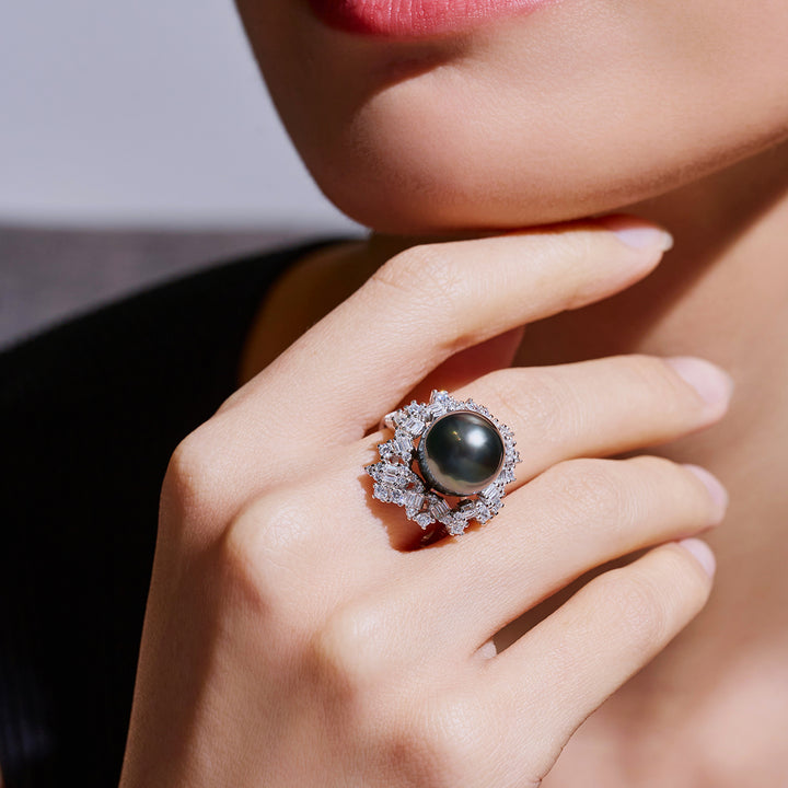 优雅的Tahitian盐水珍珠戒指 WR00116
