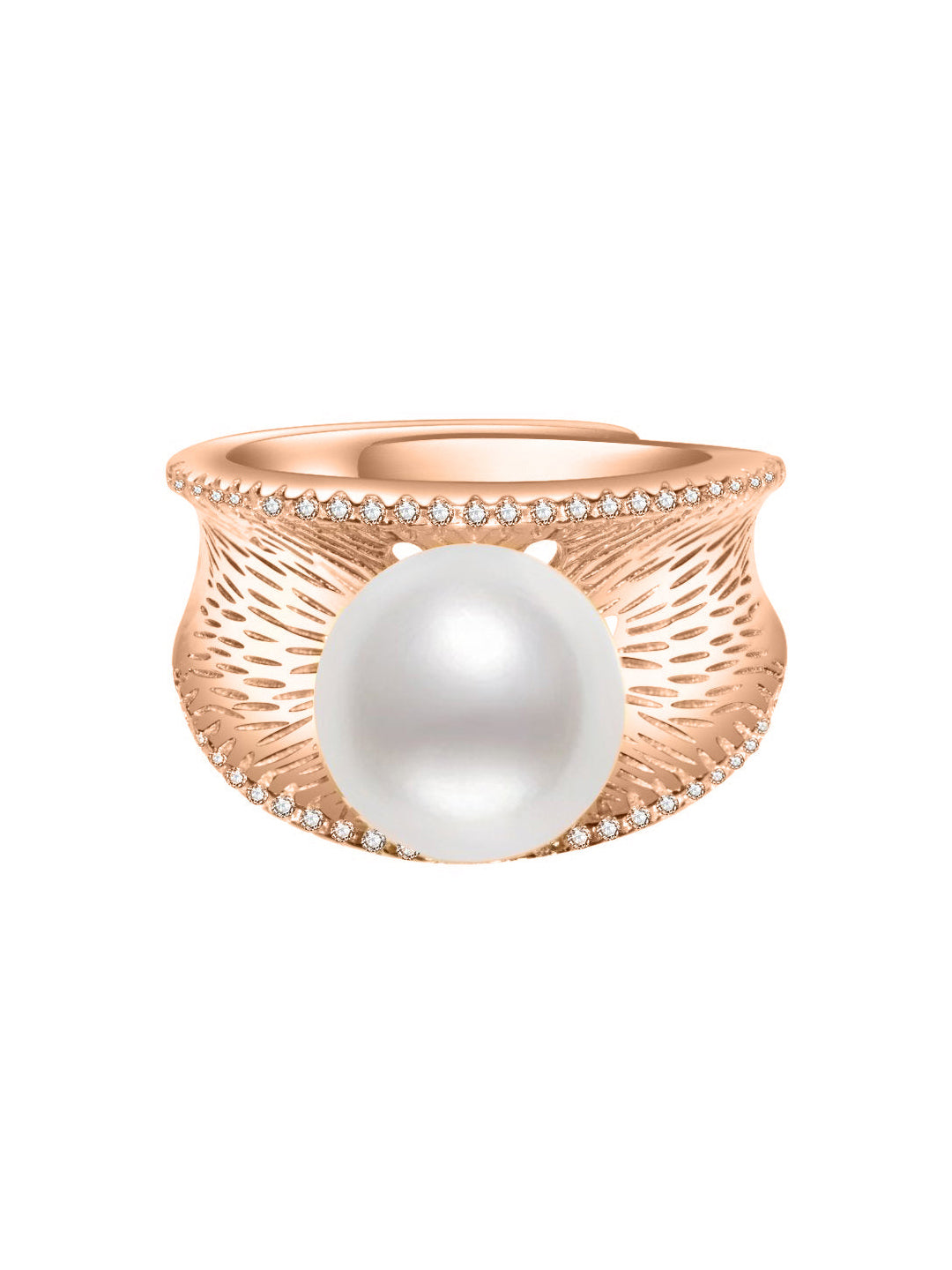 خاتم أنيق من اللؤلؤ العذب WR00139