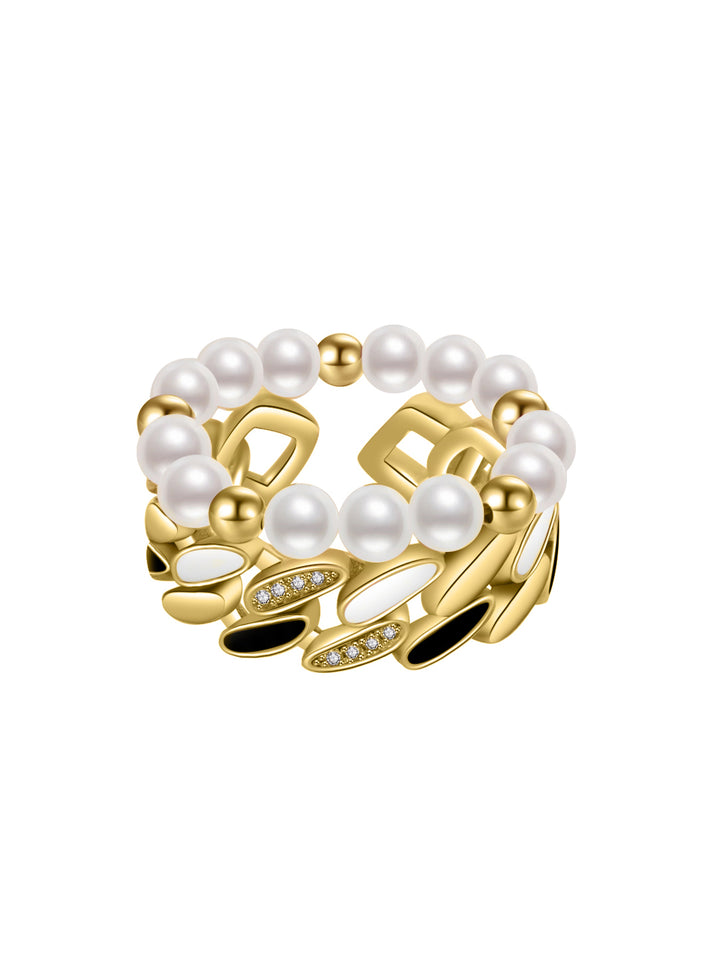 Bague duo de perles d'eau douce New Yorker WR00150 | Match de mélanger