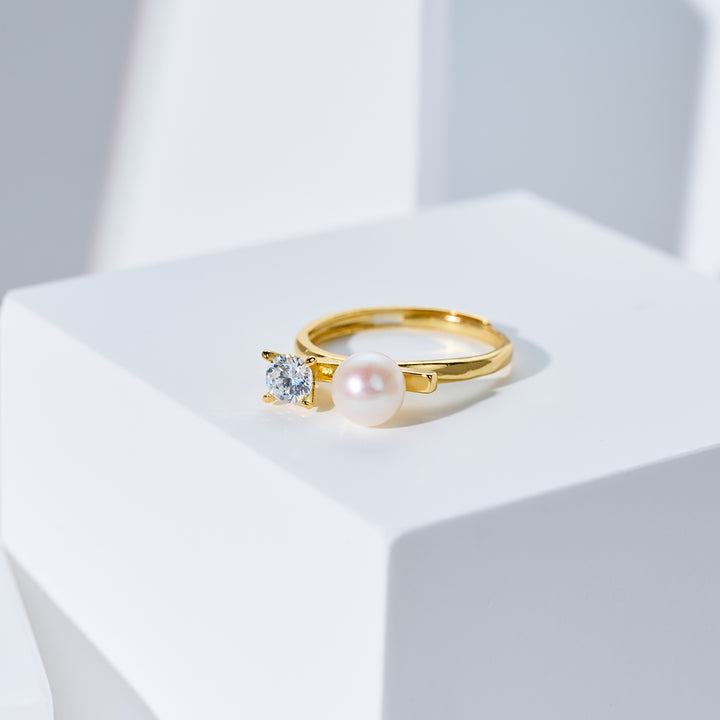 Bague New Yorker en perles d'eau douce WR00158