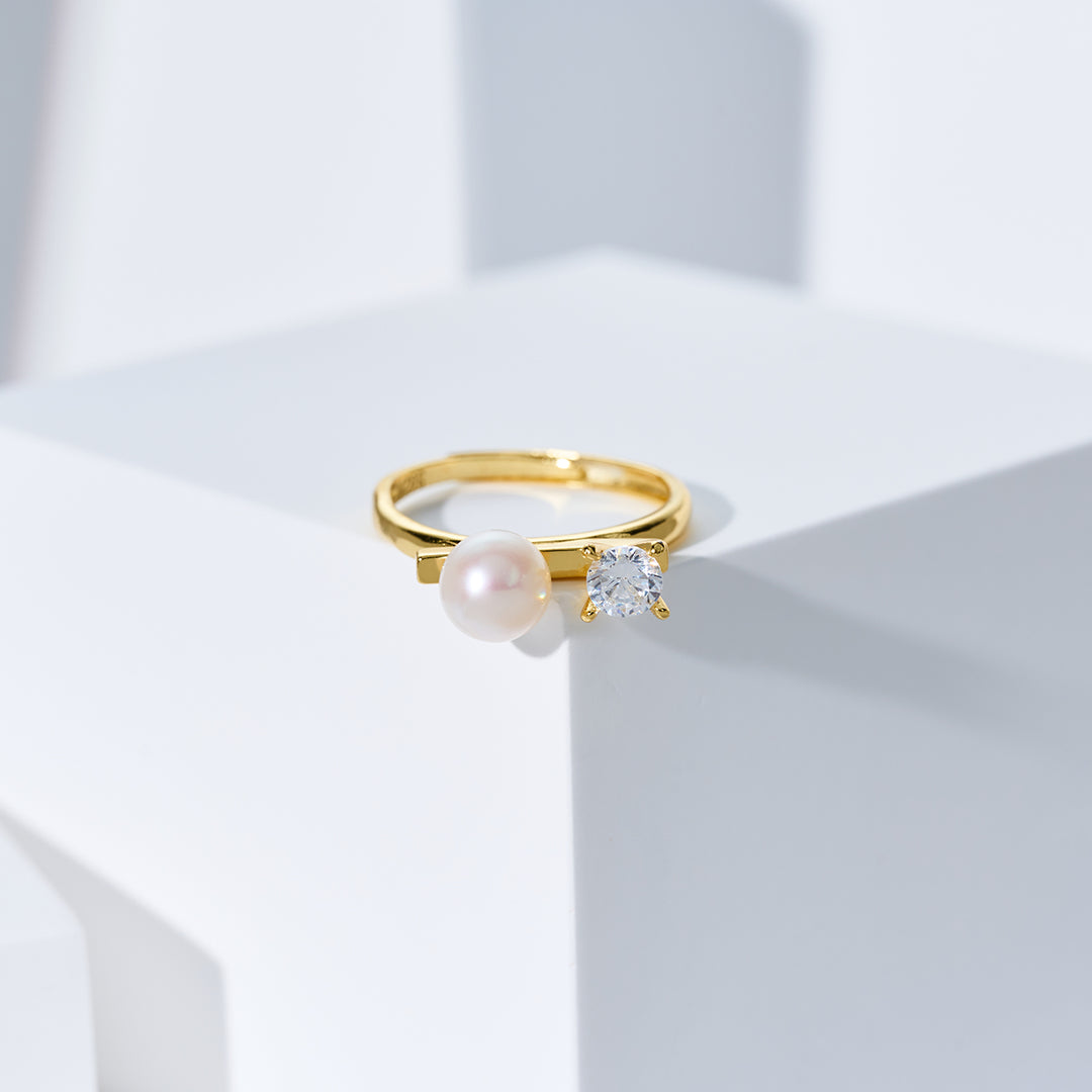 Bague New Yorker en perles d'eau douce WR00158