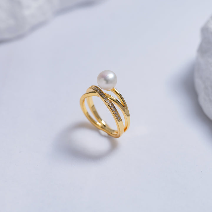 Freshwater Pearl Ring WR00227 | Link - PEARLY LUSTRE