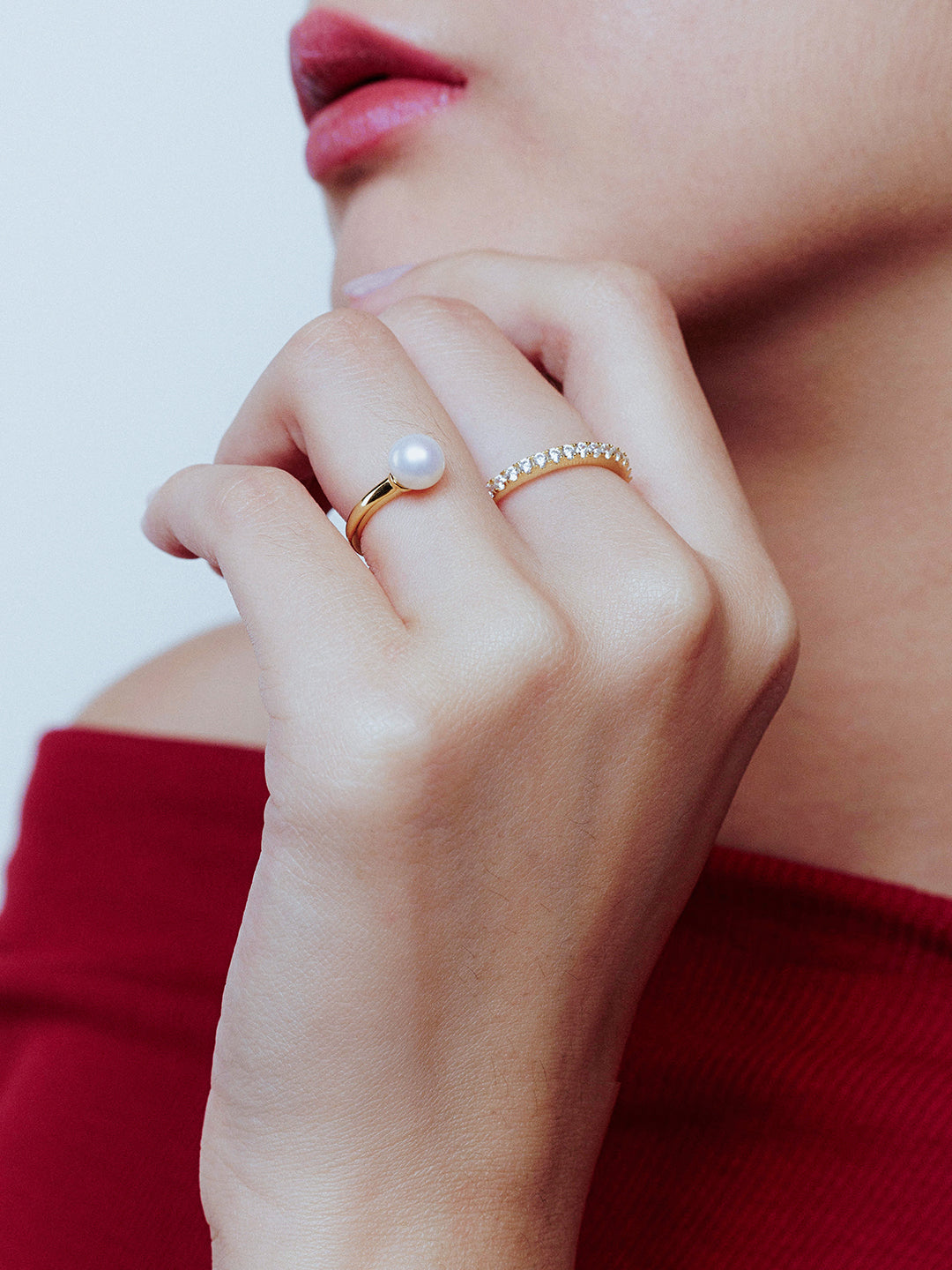 Anillo de perla de agua dulce de primera calidad WR00246 | CONECTAR