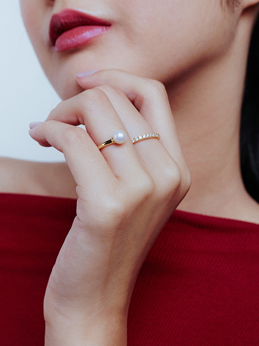 Anillo de perla de agua dulce de primera calidad WR00246 | CONECTAR