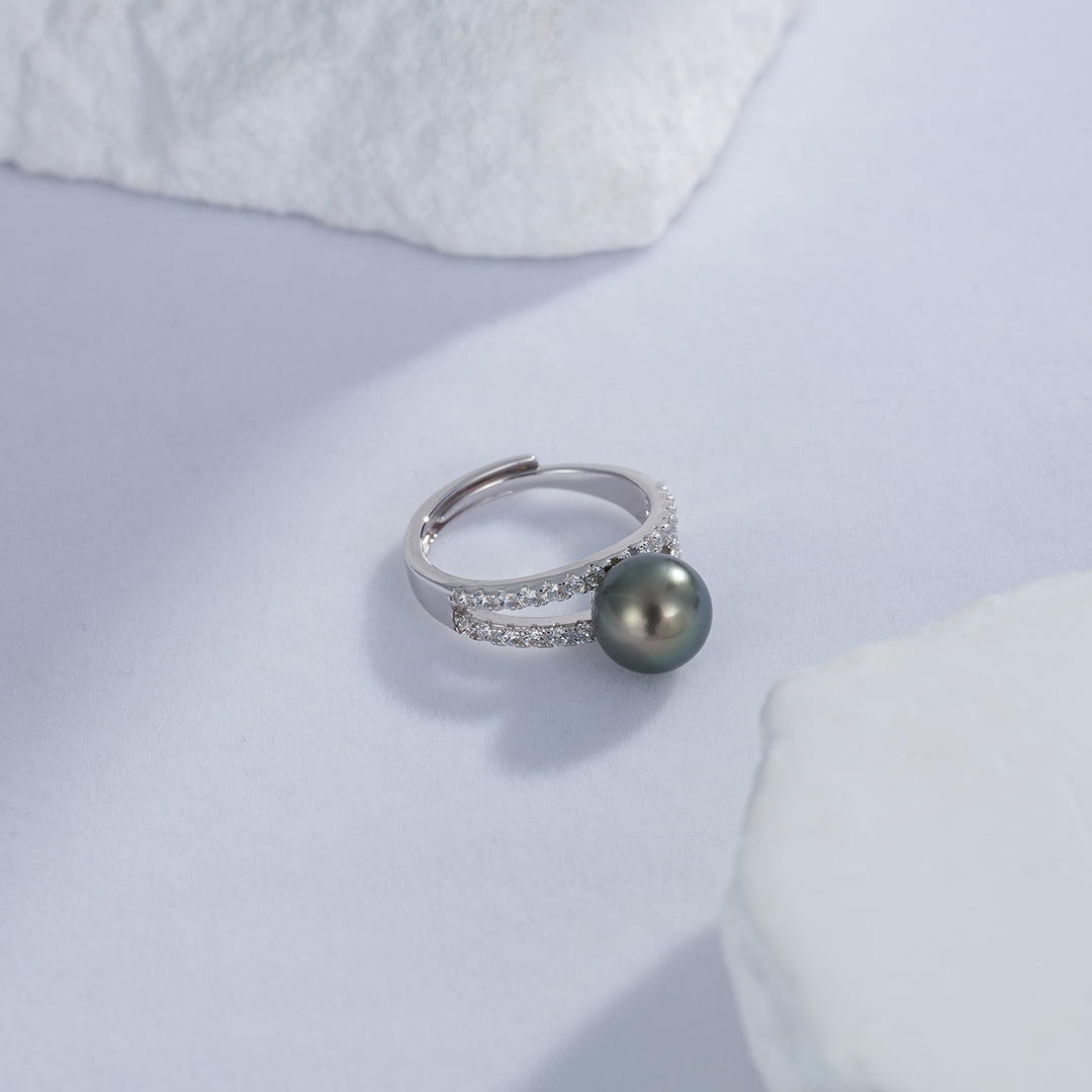 New Yorker Tahitian Pearl Ring WR00250 - PEARLY LUSTRE