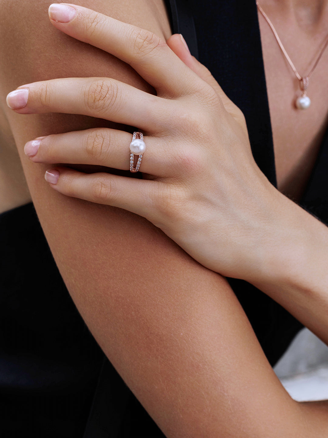 Bague avec perles d&