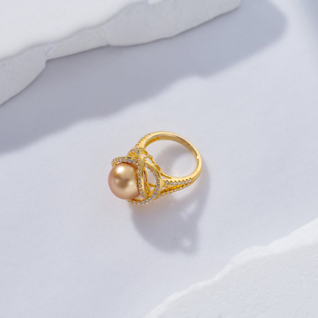 South Sea Golden Pearl Ring WR00254 - PEARLY LUSTRE