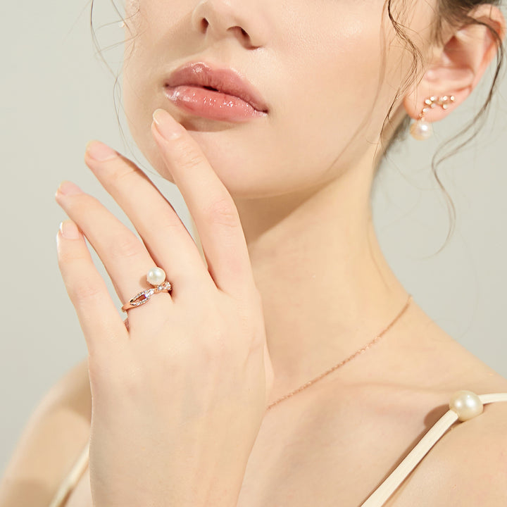 Top Grade Freshwater Pearl Ring WR00266 | STARRY - PEARLY LUSTRE