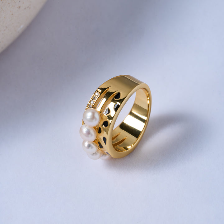 Cheetah Print Pearl Ring WR00279 | SAFARI