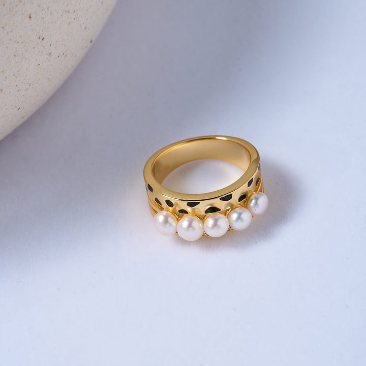 Cheetah Print Pearl Ring WR00279 | SAFARI