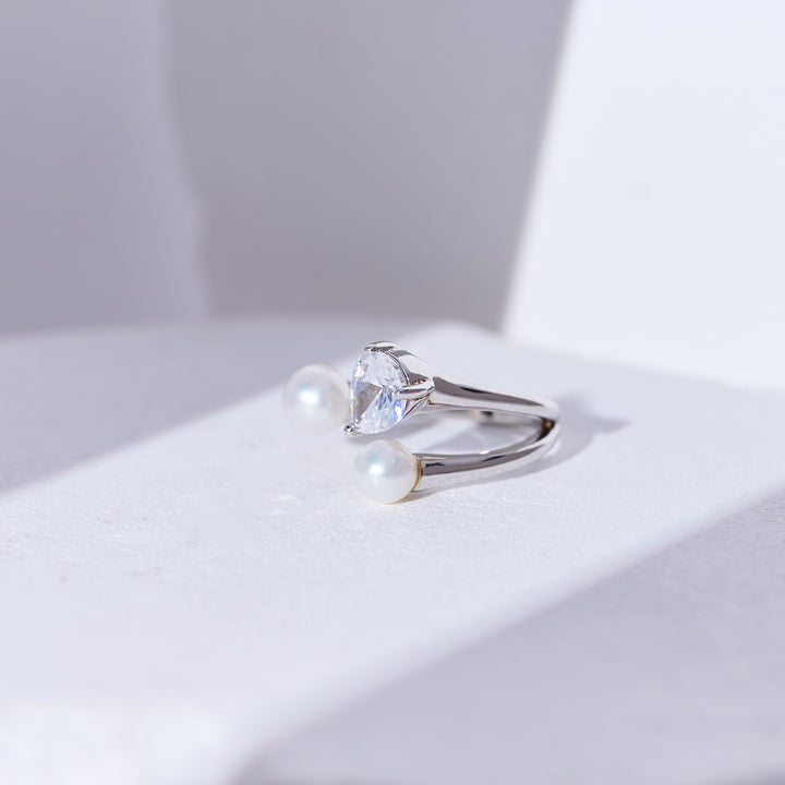 Anello con perla d'acqua dolce di grado superiore WR00283 | EVERLEAF