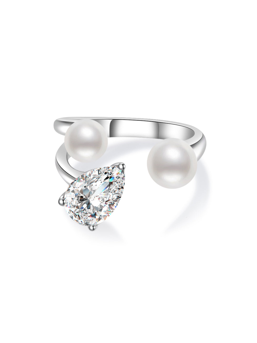Anillo de perlas de agua dulce de grado superior WR00283 | HOJA ETERNA