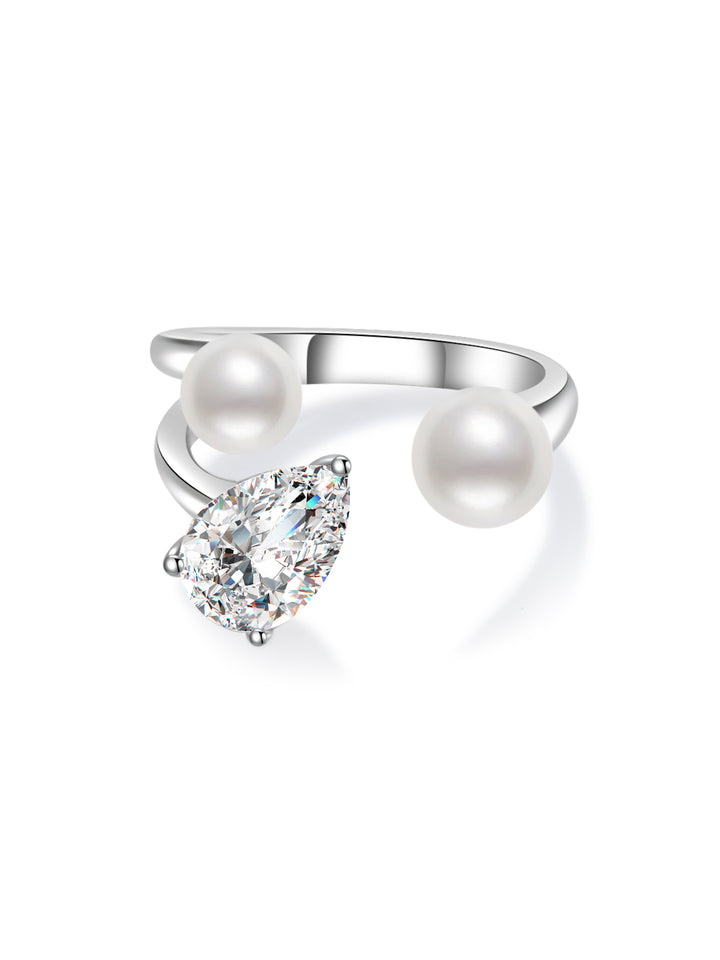 Anillo de perlas de agua dulce de grado superior WR00283 | HOJA ETERNA