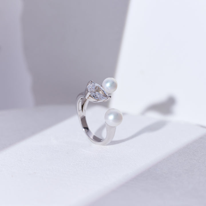 Anello con perla d'acqua dolce di grado superiore WR00283 | EVERLEAF